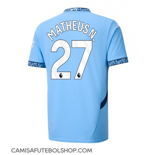 Camisa de time de futebol Manchester City Matheus Nunes #27 Replicas 1º Equipamento 2024-25 Manga Curta